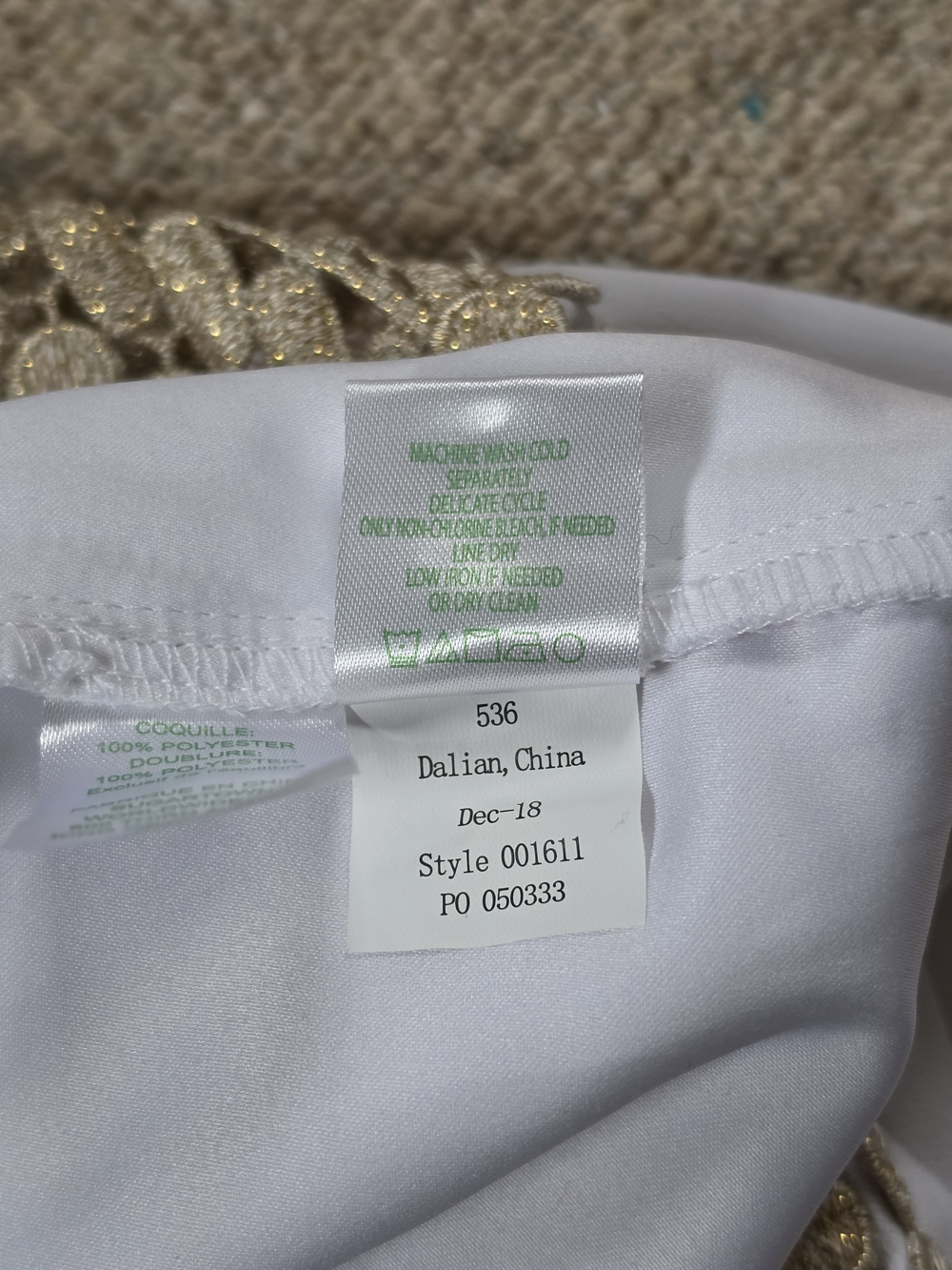 Lilly Pulitzer Pearl Romper Women's 4 Resort White w/ Gold Crochet Yoke Halter - Picture 14 of 14